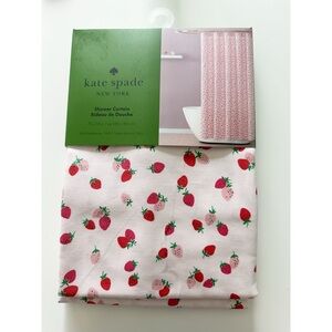 Kate Spade Strawberry Shower Curtain 72 x 72 Pink Wild Strawberries NWT